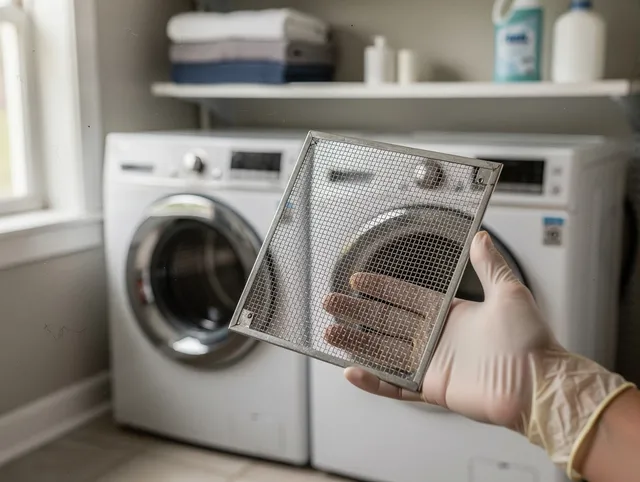 West Hartford Dryer Vent Cleaning specialist performing detailed lint trap cleaning service in West Hartford